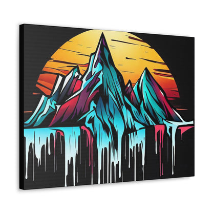 Mountain Waterfall, Glacier Melt, Graffiti art prints, Street art canvas, Urban art decor, Graffiti-style wall art, Graffiti canvas prints, Street art posters - SaviTraviDesigns