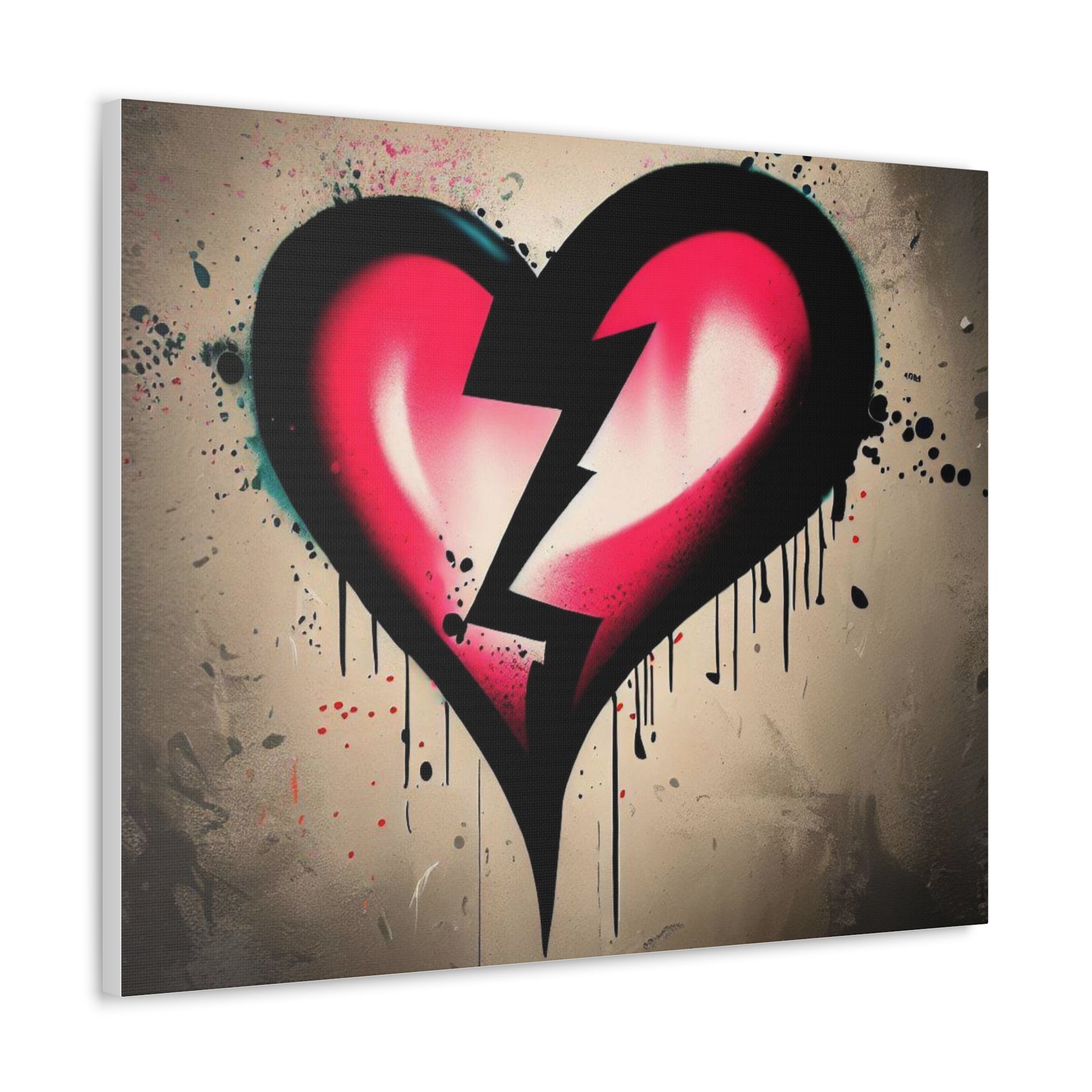 Broken Heart, Graffiti art prints, Street art canvas, Urban art decor, Graffiti-style wall art, Graffiti canvas prints, Street art posters - SaviTraviDesigns