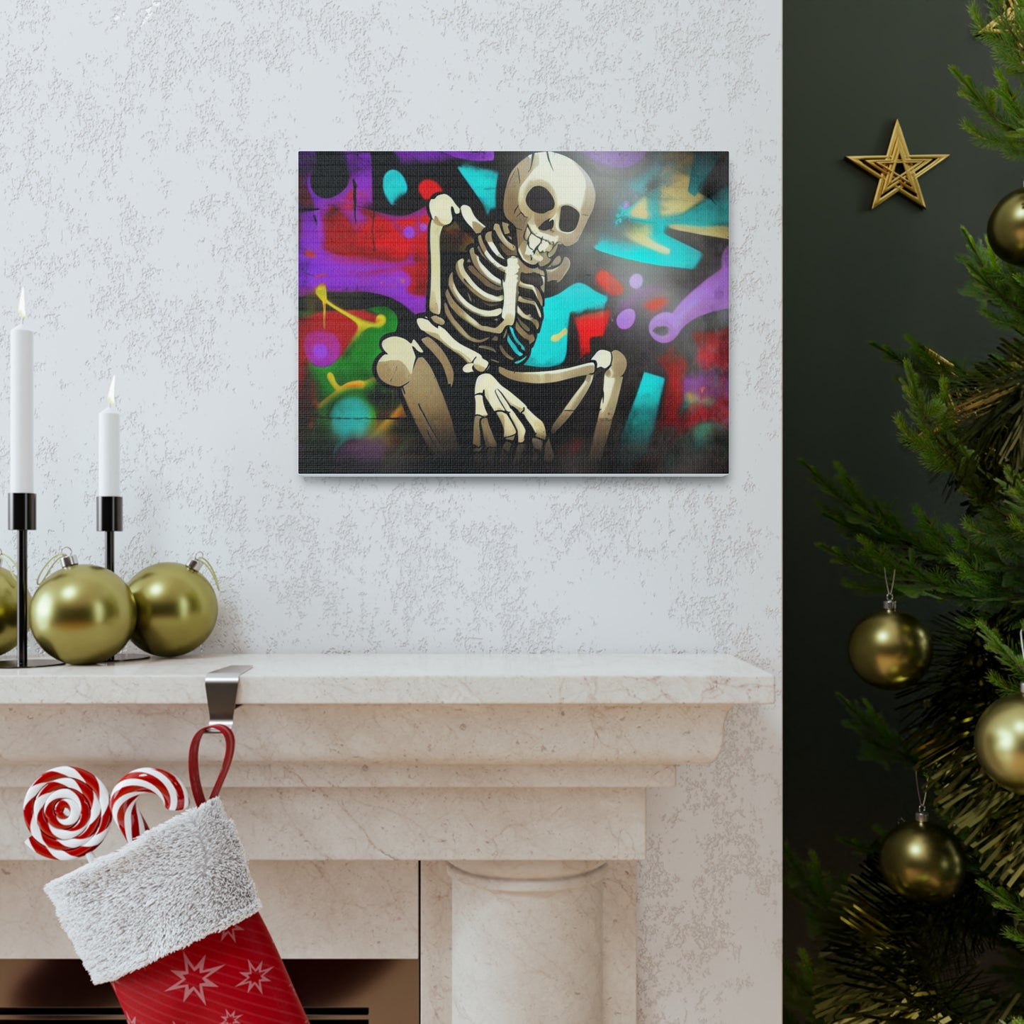 Halloween art, Skeleton canvas prints, Scary Halloween decor, Halloween home decor, Halloween wall, Gothic wall decor, Canvas Gallery Wraps - SaviTraviDesigns