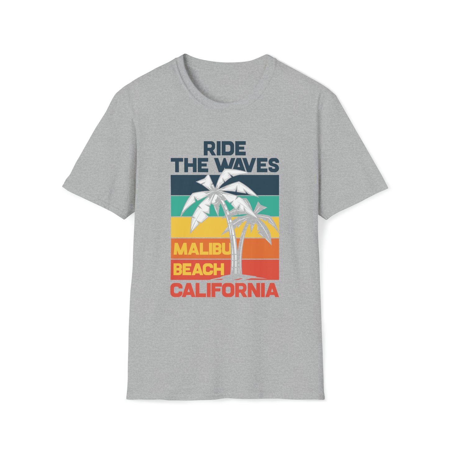 Ride The Waves Malibu Beach |Beach Life Clothing | Ocean Vibes Apparel Sport Grey