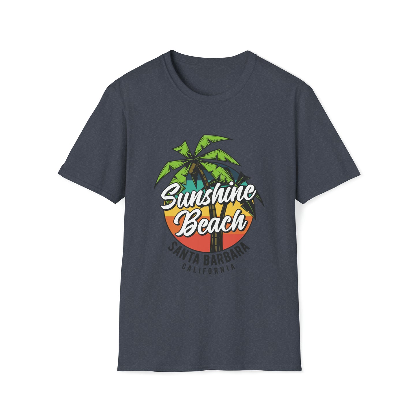 Sunshine Beach Santa Barbara |Beach Lifestyle Shirts | Summer Vibe Apparel Heather Navy