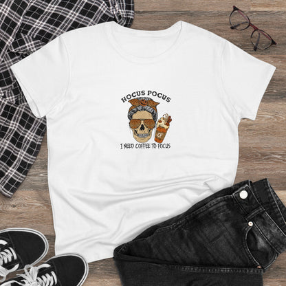 Hocus Pocus, I Need Coffee To Focus, Halloween Graphic Shirts, Spooky Halloween Shirts, Scary Halloween Shirt Designs, Cute Halloween Graphic Tees, Funny Halloween Shirt Ideas