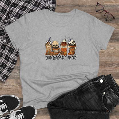 Dead Inside But Spiced, Halloween Graphic Shirts, Spooky Halloween Shirts, Scary Halloween Shirt Designs, Cute Halloween Graphic Tees, Funny Halloween Shirt Ideas