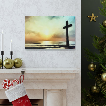 Christian wall art, Cross wall art, Beach art, ocean art, Canvas Gallery Wraps - SaviTraviDesigns