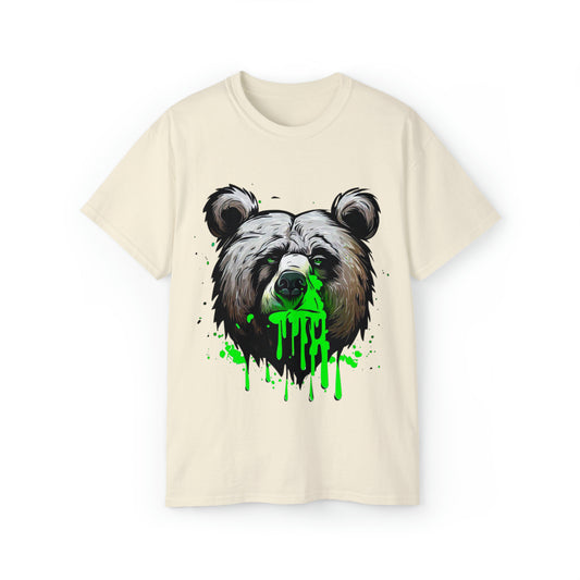 Graffiti Graphic Shirt, Street Art, Urban Art, Unisex Ultra Cotton Tee, Green Bear - SaviTraviDesigns