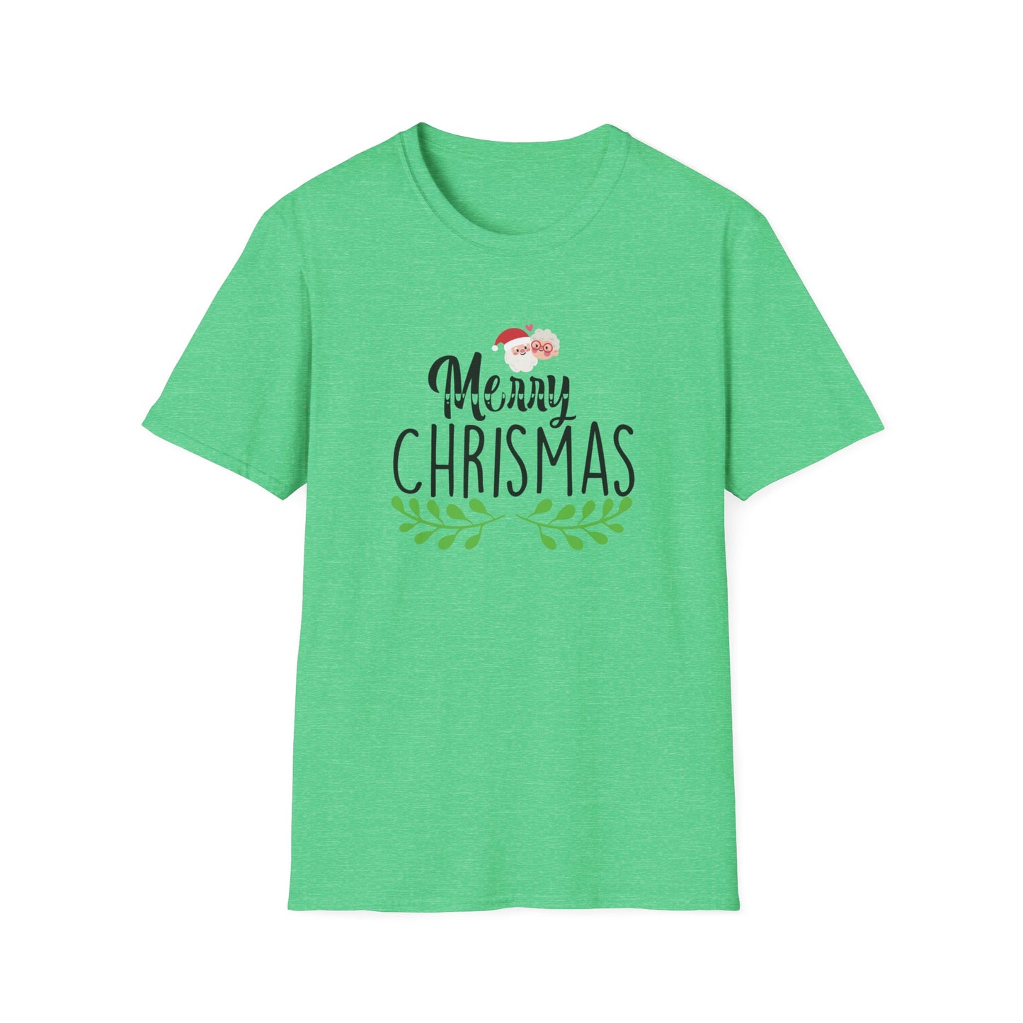 Merry Christmas Simple Graphic Shirt Heather Irish Green