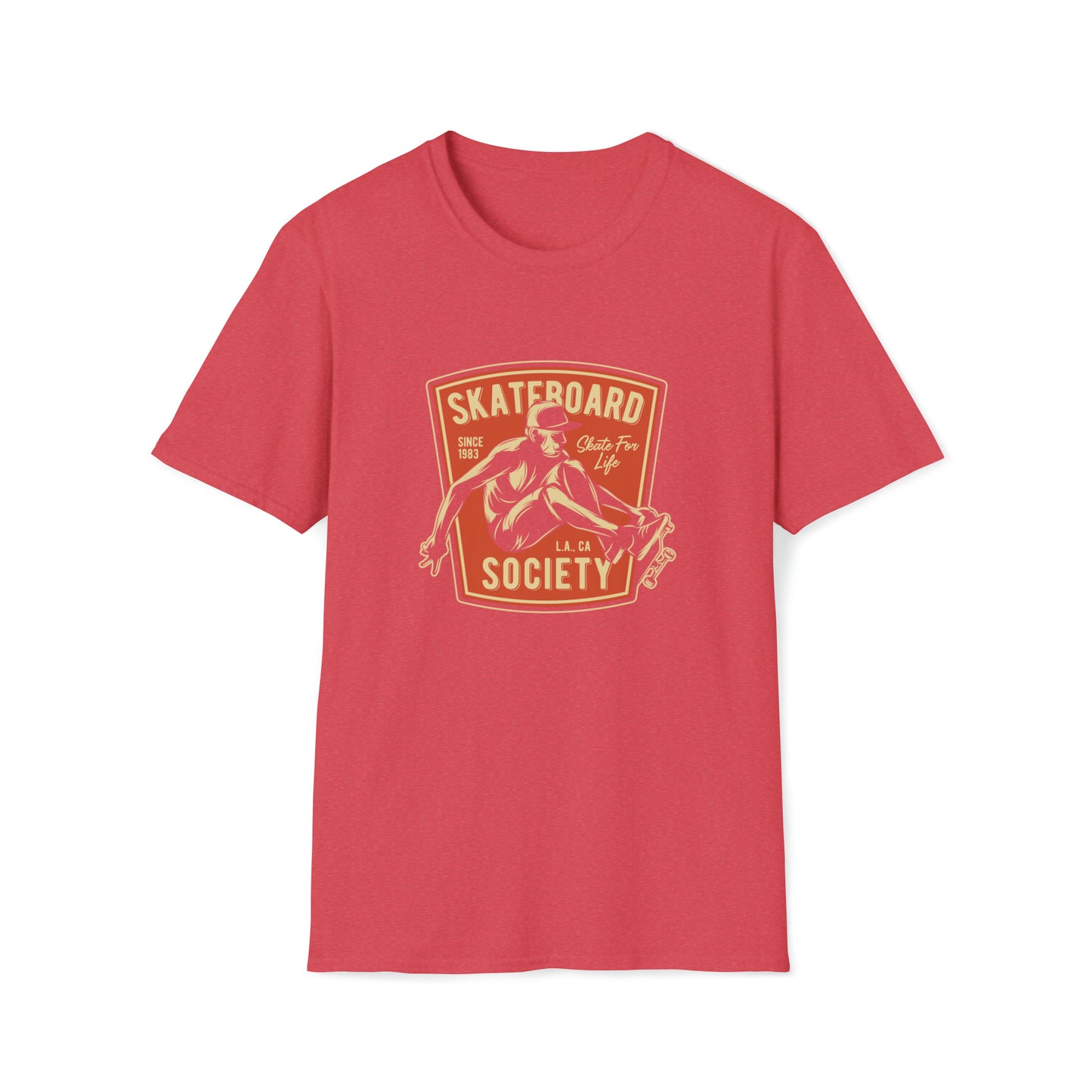 Skateboard Society |Beach Lifestyle Shirts | Summer Vibe Apparel Heather Red