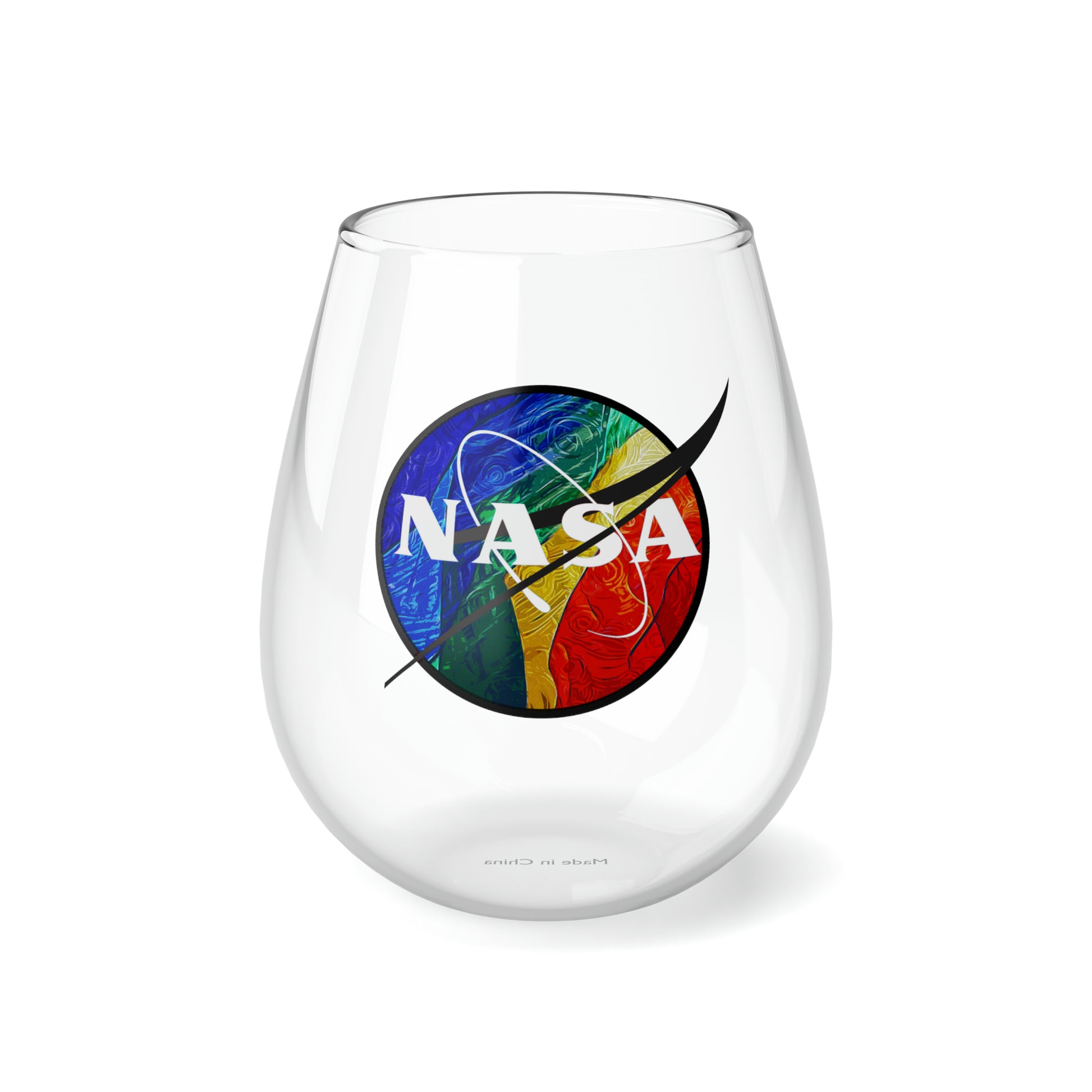 NASA Rainbow, Space Wine Glass, Wine Lover stemless, Unique stemless wine glass, Trendy wine glass, Wine glass gift, Stemless Wine Glass - SaviTraviDesigns