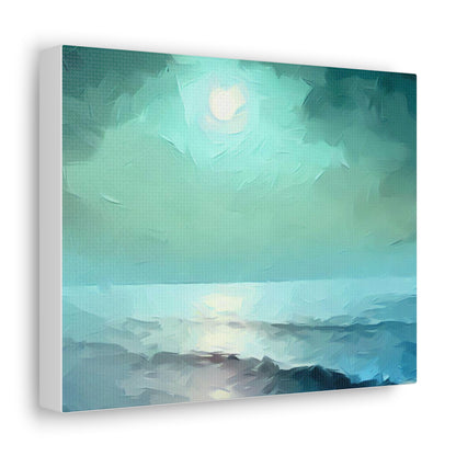 Moon wall art, Ocean wall art, ocean art, Canvas Gallery Wraps