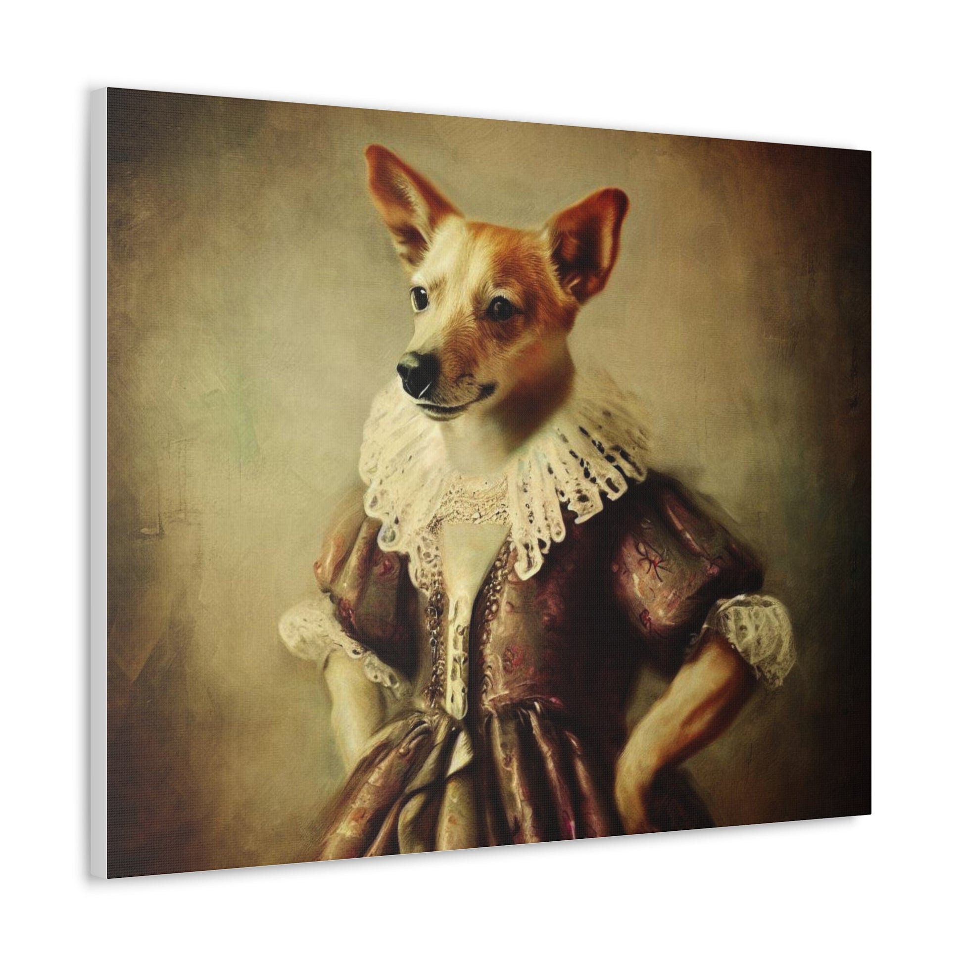 Fancy Dog, Canvas Dog Art, Dog Wall Art, Canine Canvas Art,Canvas Gallery Wraps