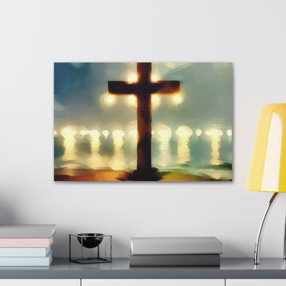 Christian wall art, Cross wall art, Beach art, Canvas Gallery Wrap - SaviTraviDesigns