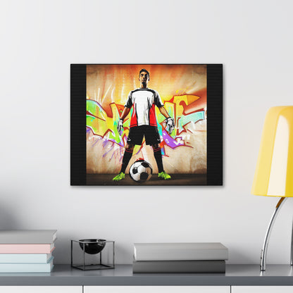 Soccer Player Graffiti Style Wall Art