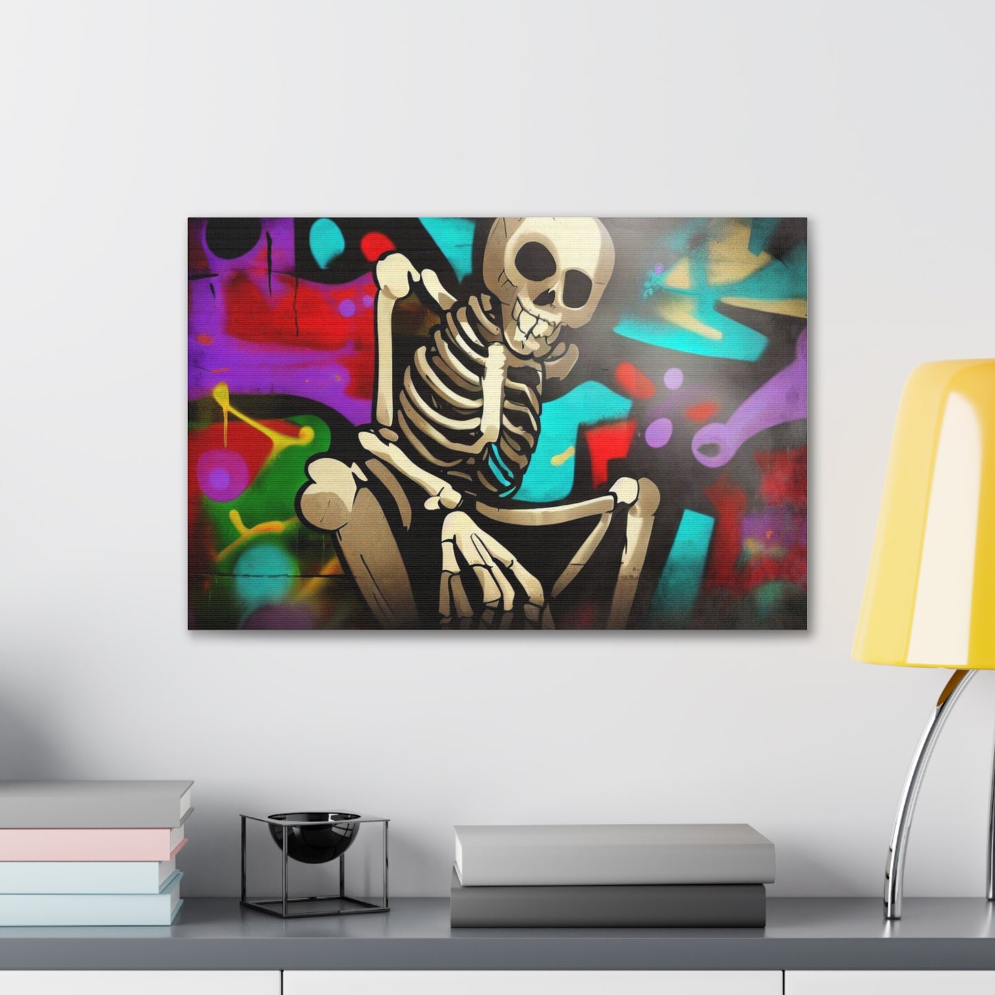 Halloween art, Skeleton canvas prints, Scary Halloween decor, Halloween home decor, Halloween wall, Gothic wall decor, Canvas Gallery Wraps - SaviTraviDesigns