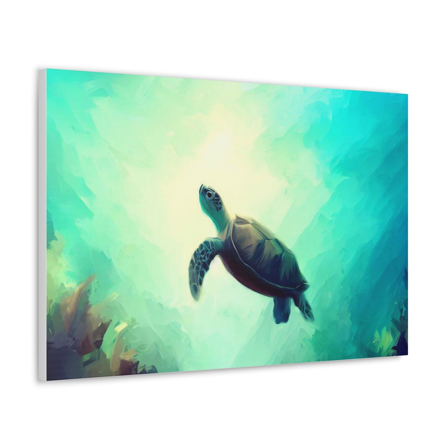 Sea Turtle wall art, ocean art, Canvas Gallery Wraps, Ocean Animal, Turtle