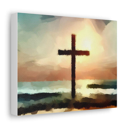 Christian wall art, Cross wall art, beach art, ocean art, Canvas Gallery Wraps - SaviTraviDesigns