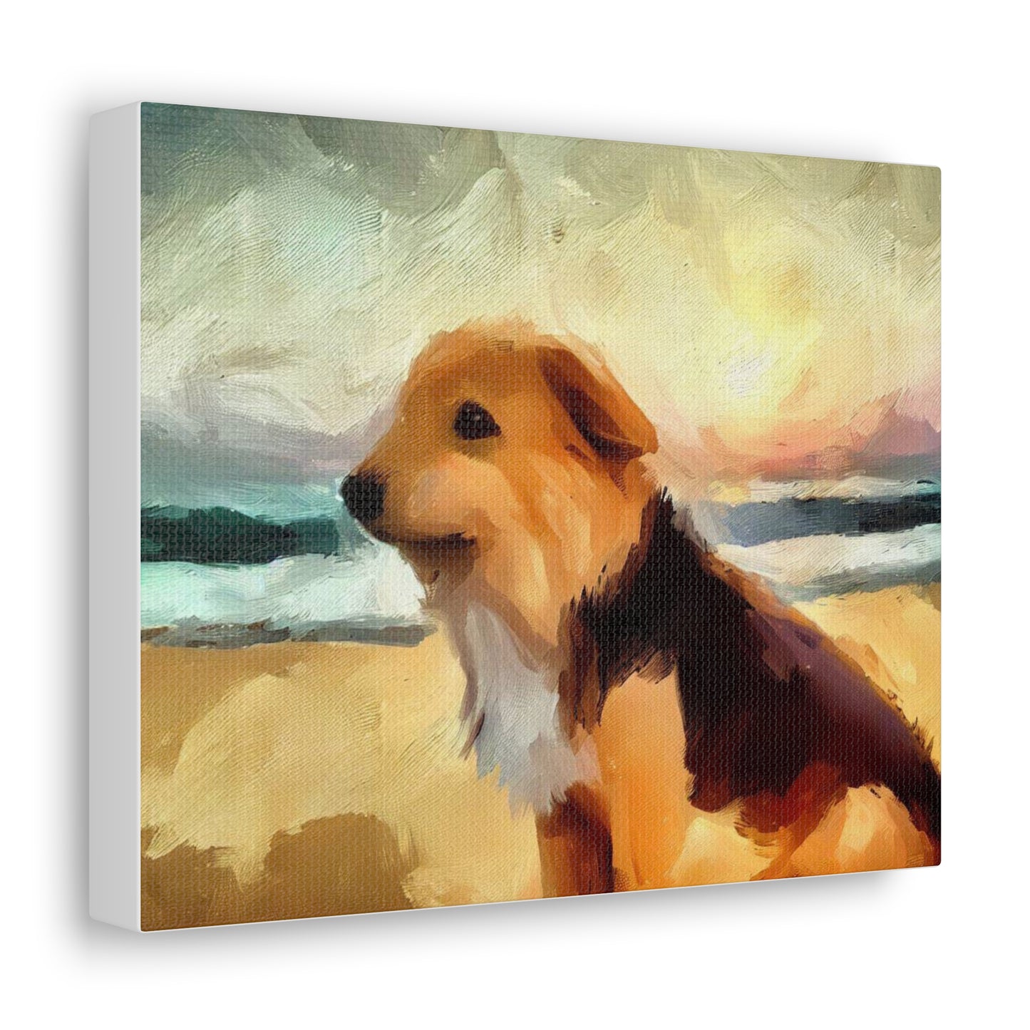 Dog wall art, ocean wall art, beach art, Canvas Gallery Wraps, Dog Beach - SaviTraviDesigns