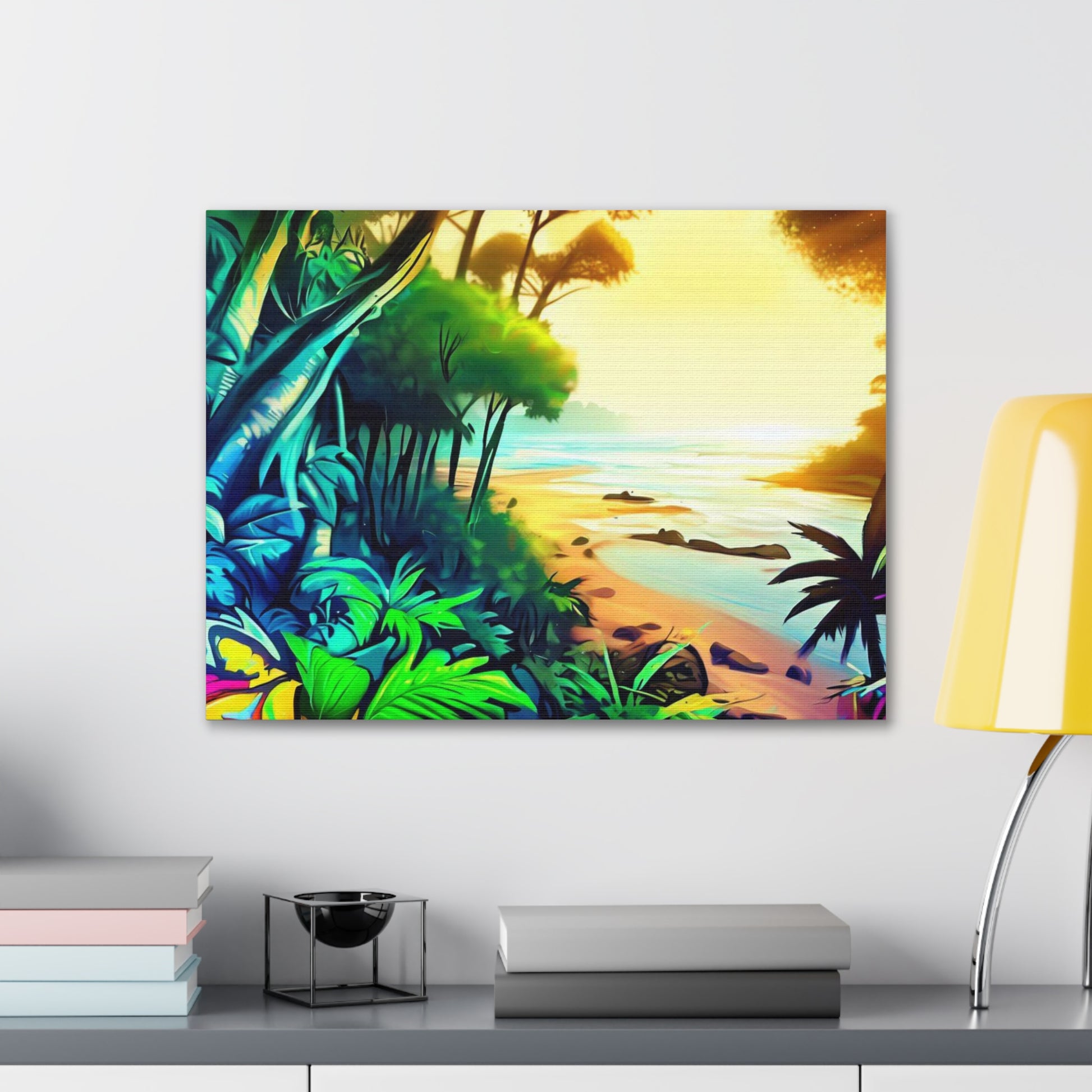 Jungle Riverbed, Jungle Sunset, Graffiti art prints, Street art canvas, Urban art decor, Graffiti-style wall art, Graffiti canvas prints, Street art posters - SaviTraviDesigns