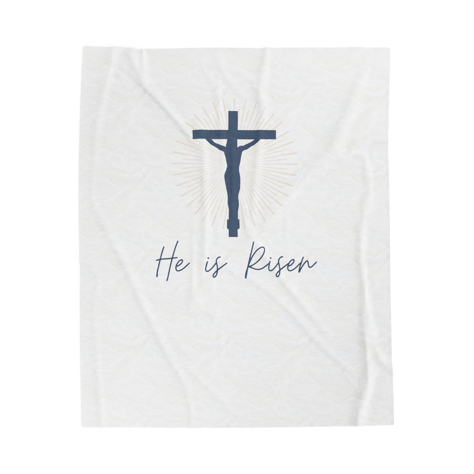 He is Risen blanket, Jesus blanket, Velveteen Plush Blanket, Christian Blanket - SaviTraviDesigns