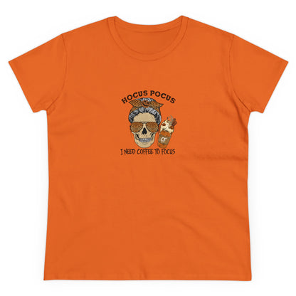 Hocus Pocus, I Need Coffee To Focus, Halloween Graphic Shirts, Spooky Halloween Shirts, Scary Halloween Shirt Designs, Cute Halloween Graphic Tees, Funny Halloween Shirt Ideas Orange