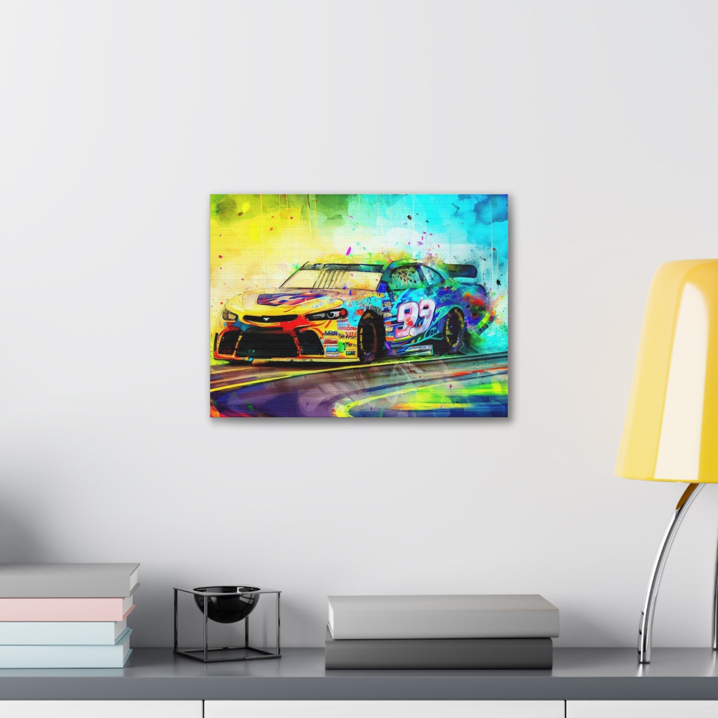 Nascar Painting, Graffiti art prints, Street art canvas, Urban art decor, Graffiti-style wall art, Graffiti canvas prints, Street art posters 16″ x 12″ Premium Gallery Wraps (1.25″)