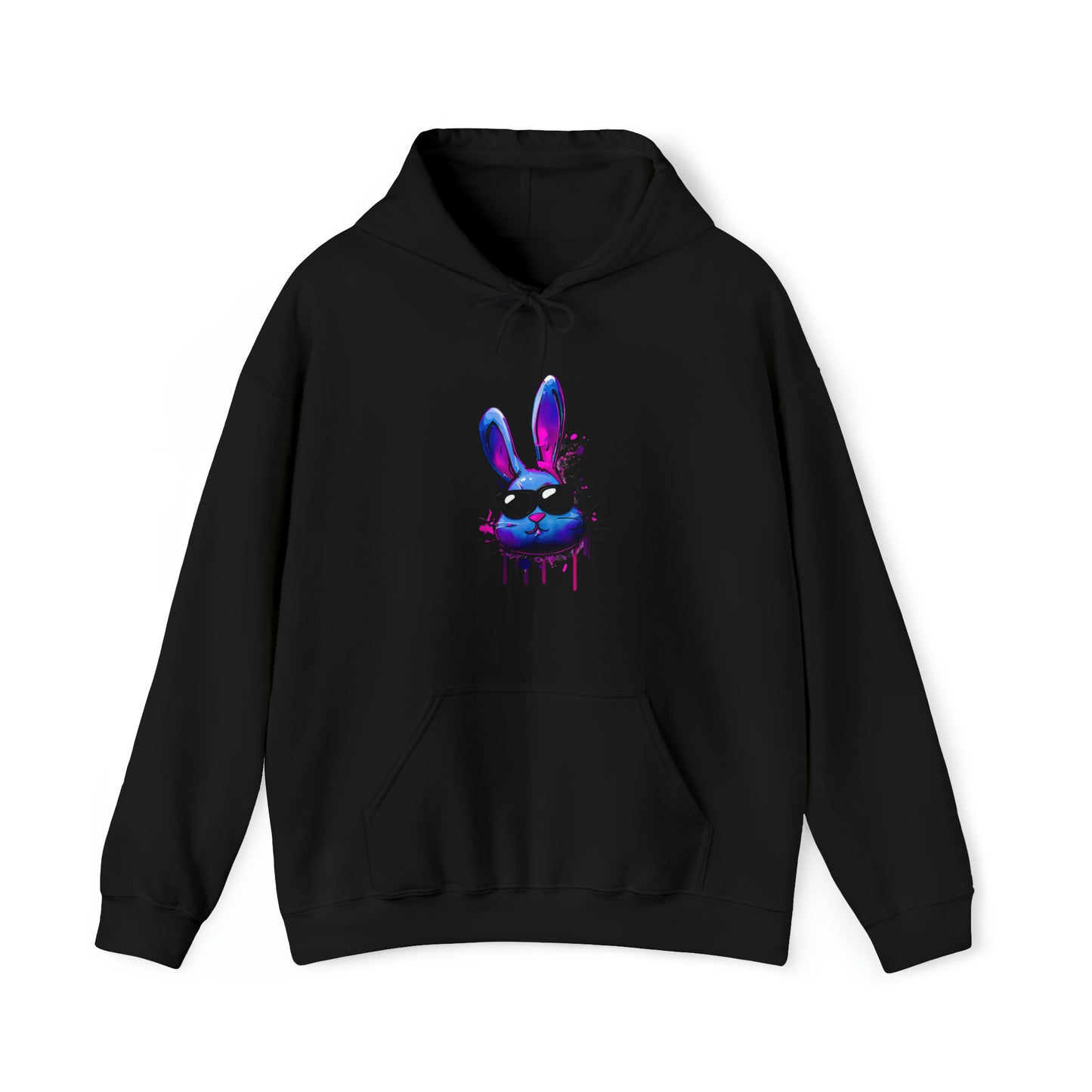 Bunny Hoodie, Graffiti Hoodie, Graffiti sweatshirt, Bunny sweatshirt, Urban Art Hooded Sweatshirt, Blue Bunny Black