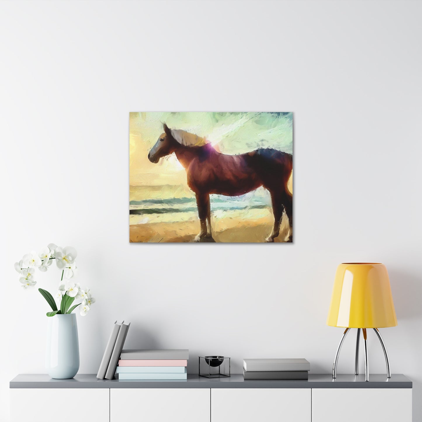 Horse wall art, Beach wall art, ocean wall art, Canvas Gallery Wraps, Horse Beach, Sunset Beach - SaviTraviDesigns