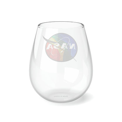 NASA Rainbow, Space Wine Glass, Wine Lover stemless, Unique stemless wine glass, Trendy wine glass, Wine glass gift, Stemless Wine Glass - SaviTraviDesigns