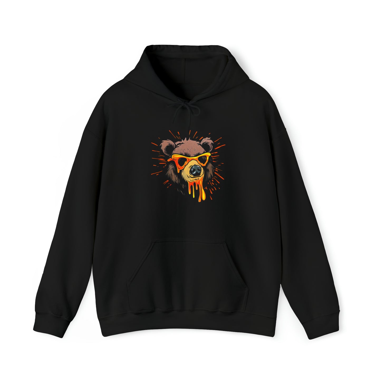 Bear Hoodie, Graffiti Graphic Shirt, Street Art, Urban Art, Unisex Heavy Blend™ Hooded Sweatshirt, Black