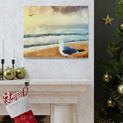 Seagull Painting, Beach wall art, Ocean Wall Art, Canvas Gallery Wraps