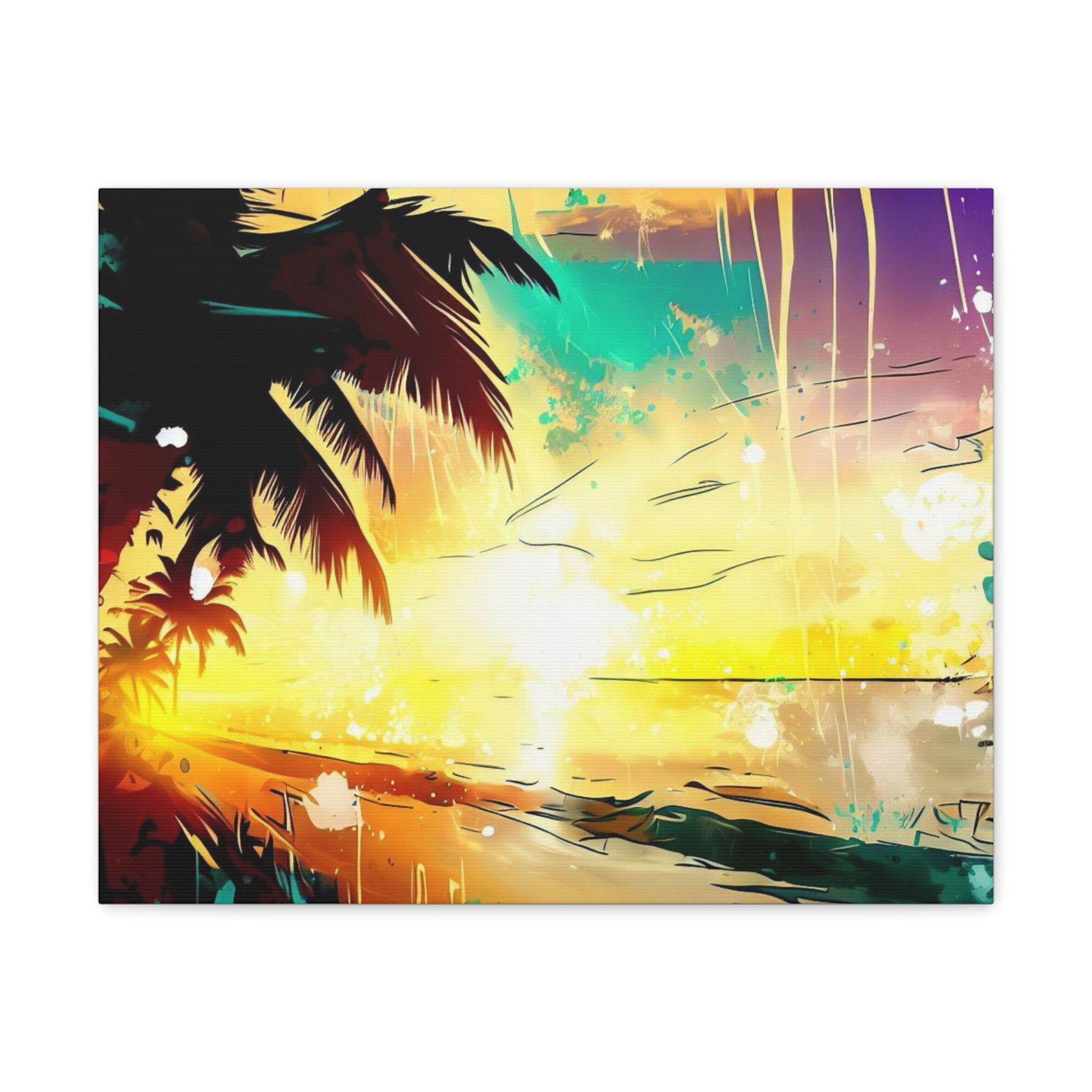 Palm Tree Sunset, Graffiti art prints, Street art canvas, Urban art decor, Graffiti-style wall art, Graffiti canvas prints, Street art posters - SaviTraviDesigns