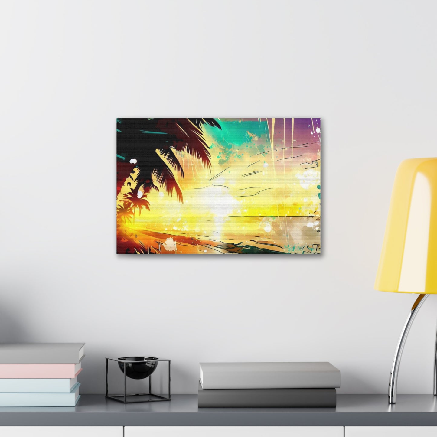 Palm Tree Sunset, Graffiti art prints, Street art canvas, Urban art decor, Graffiti-style wall art, Graffiti canvas prints, Street art posters - SaviTraviDesigns