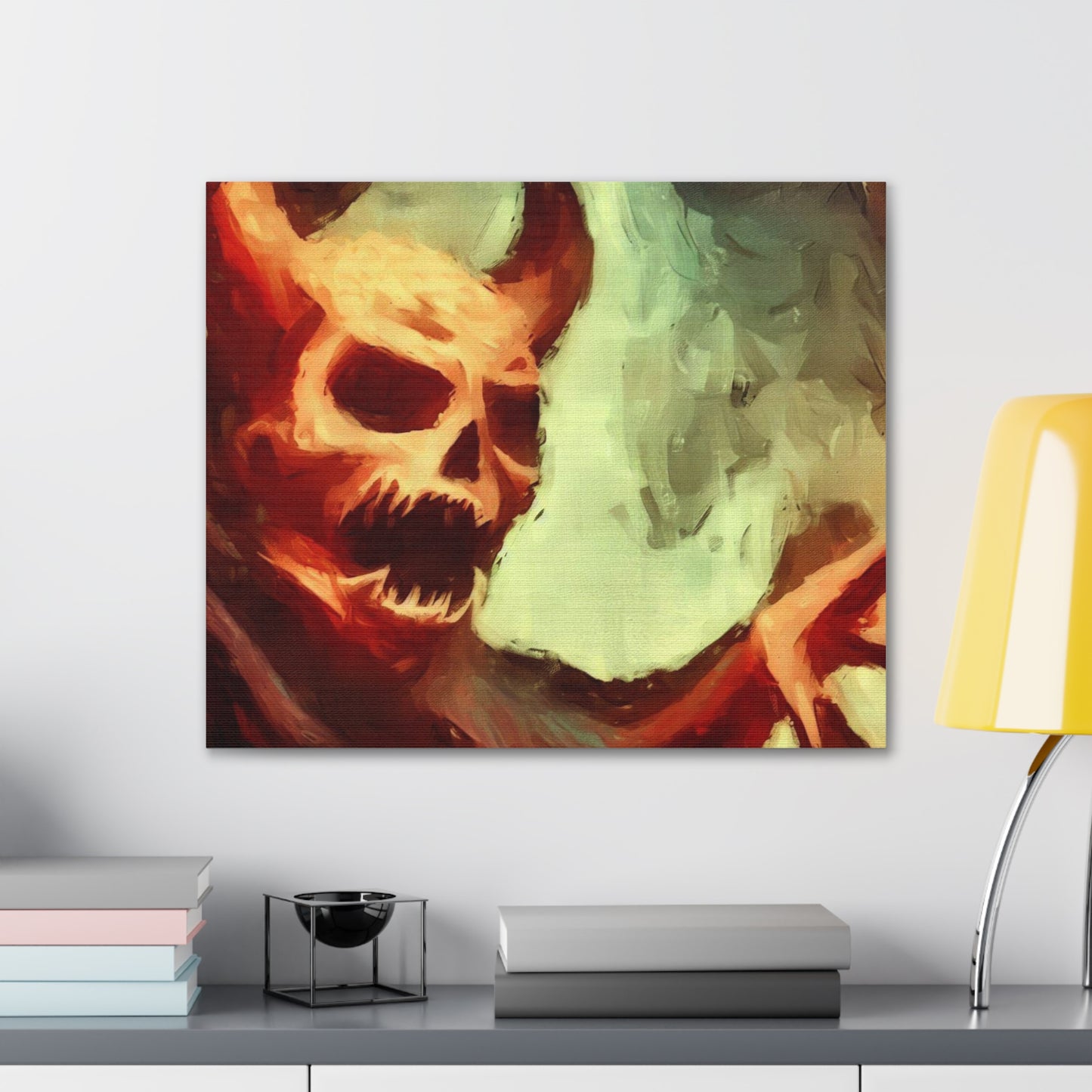 Halloween art, Demon canvas prints, Scary Halloween decor, Halloween home decor, Halloween wall, Gothic wall decor, Canvas Gallery Wraps - SaviTraviDesigns