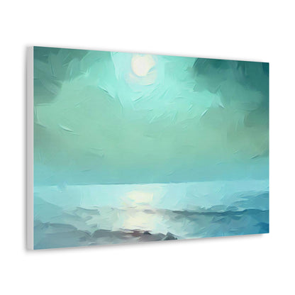 Moon wall art, Ocean wall art, ocean art, Canvas Gallery Wraps