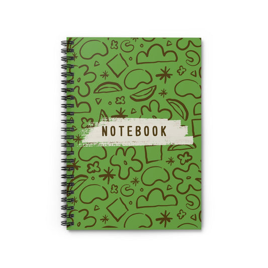 Pattern, Design Spiral Notebook, Spiral Notebook, Ruled Line, Green, Workout Journal - SaviTraviDesigns