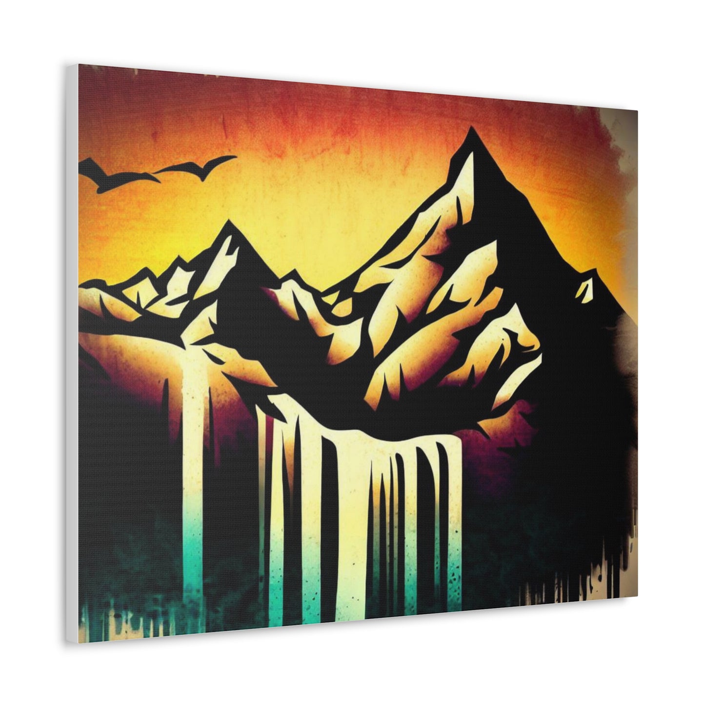 Mountain Waterfall, Graffiti art prints, Street art canvas, Urban art decor, Graffiti-style wall art, Graffiti canvas prints, Street art posters - SaviTraviDesigns