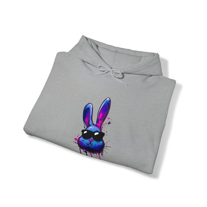 Bunny Hoodie, Graffiti Hoodie, Graffiti sweatshirt, Bunny sweatshirt, Urban Art Hooded Sweatshirt, Blue Bunny