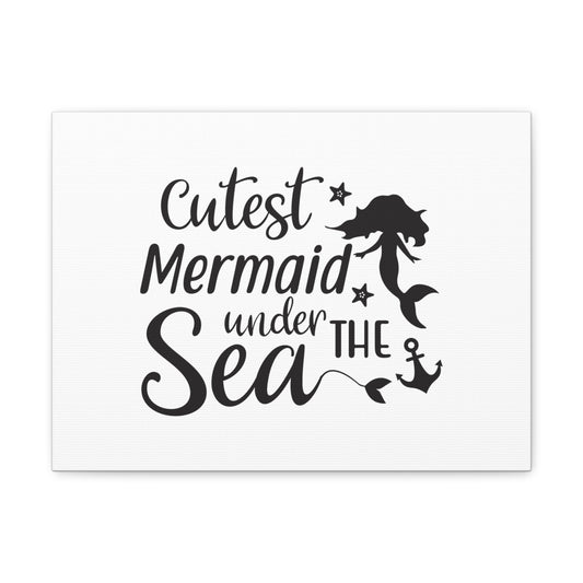 Cutest Mermaid Under The Sea, Mermaid Wall Art, Coastal Mermaid Decor, Beach House Mermaid Signs, Nautical Mermaid Decor, Mermaid Nursery Wall Decor - SaviTraviDesigns