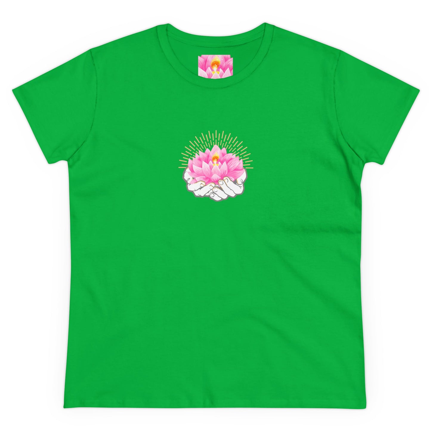 Hands Holding Lotus - Meditation Graphic  Women T-Shirt