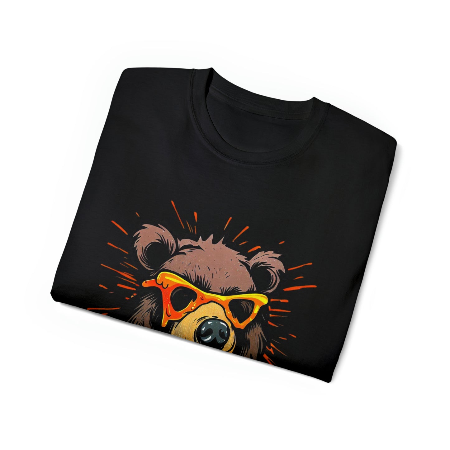 Graffiti Graphic Shirt, Street Art, Urban Art, Unisex Ultra Cotton Tee, Orange Bear