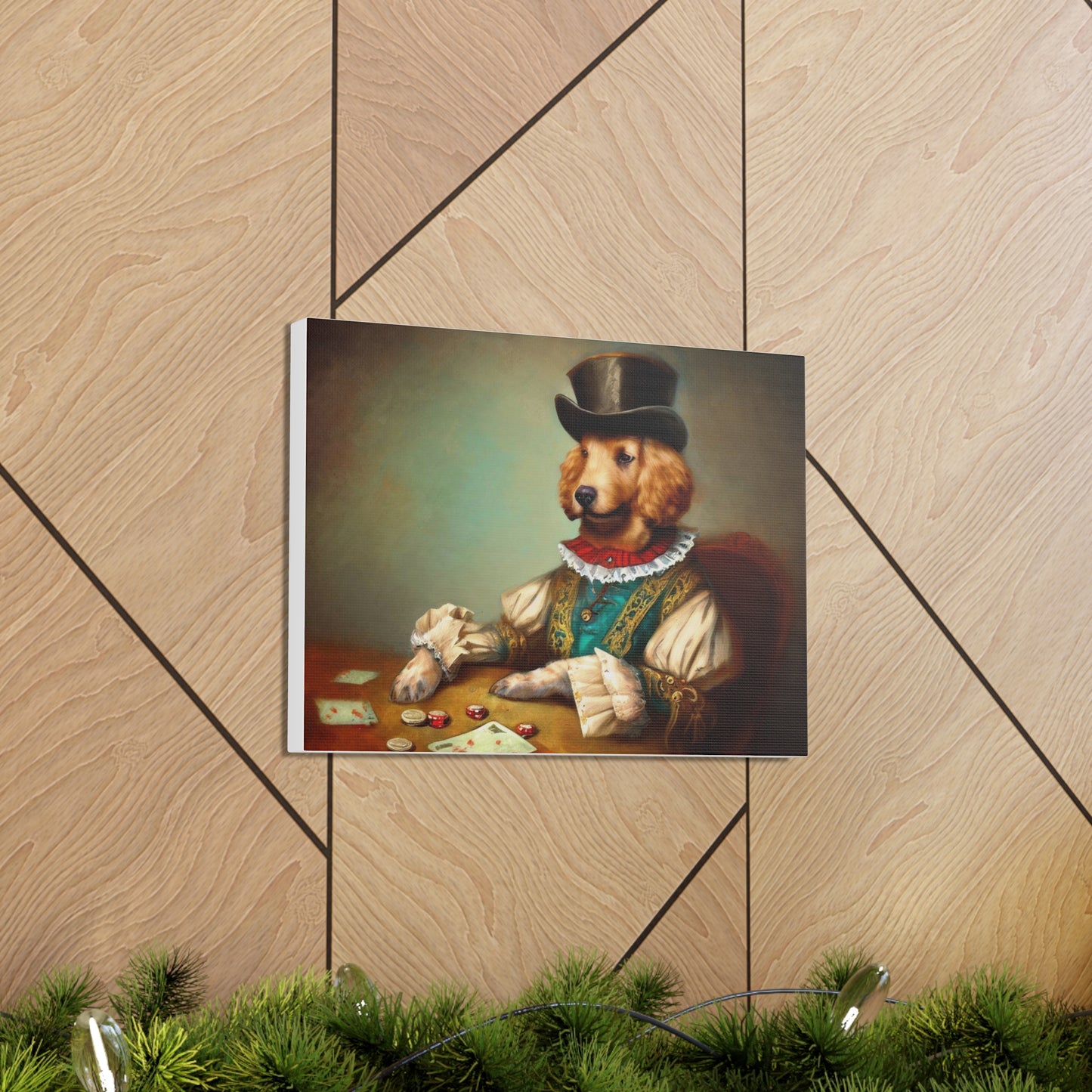 Fancy Dog, Canvas Dog Art, Dog Wall Art, Canine Canvas Art, Canvas Gallery Wraps