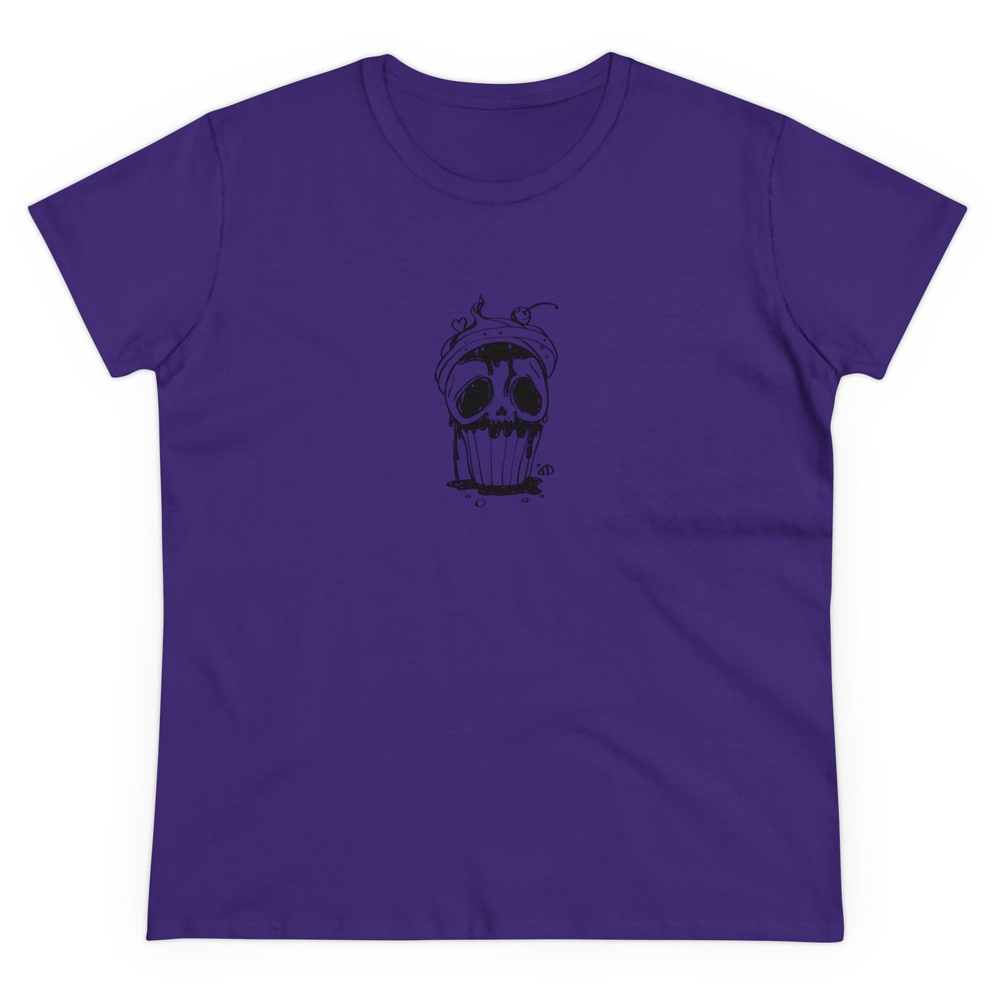 Skull Cupcake, Halloween Cupcake Designs, Halloween Graphic Shirts, Spooky Halloween Shirts, Cute Halloween Graphic Tees Purple