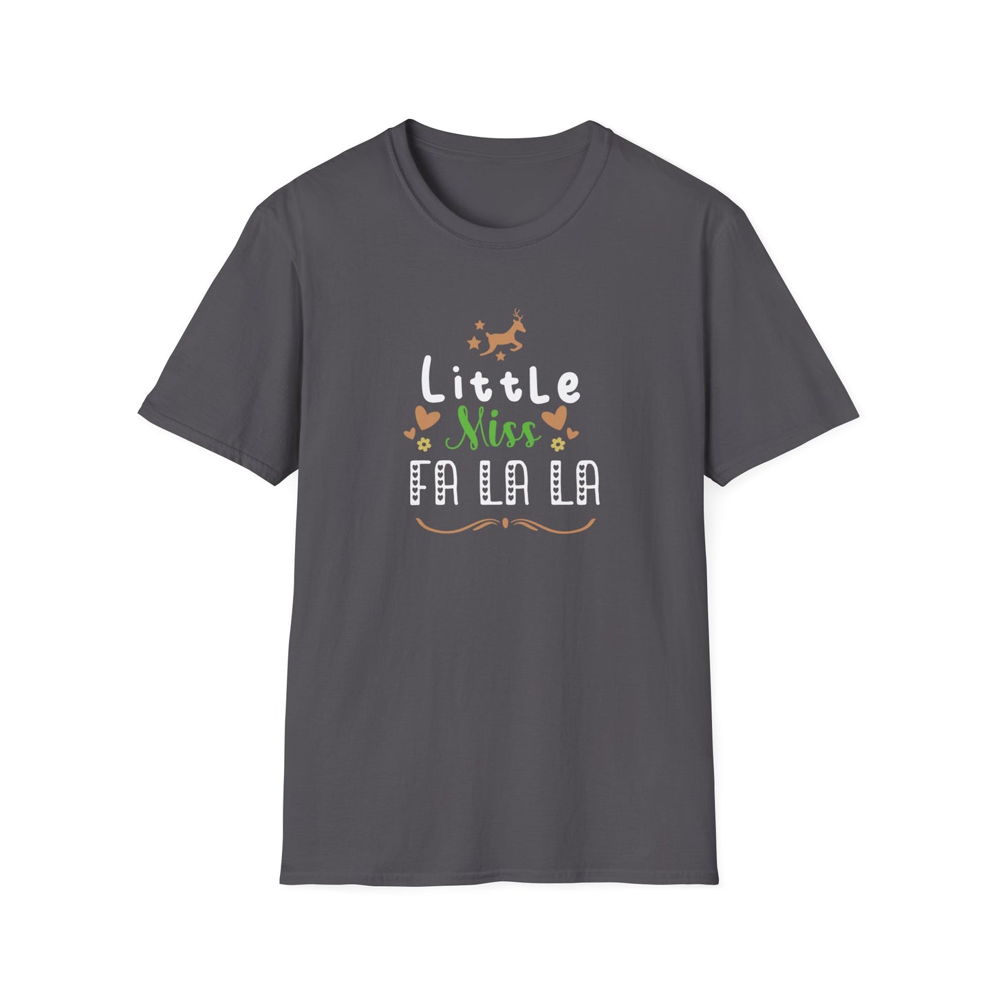 Little Miss Fa La La La Holiday Graphic T Shirt Charcoal