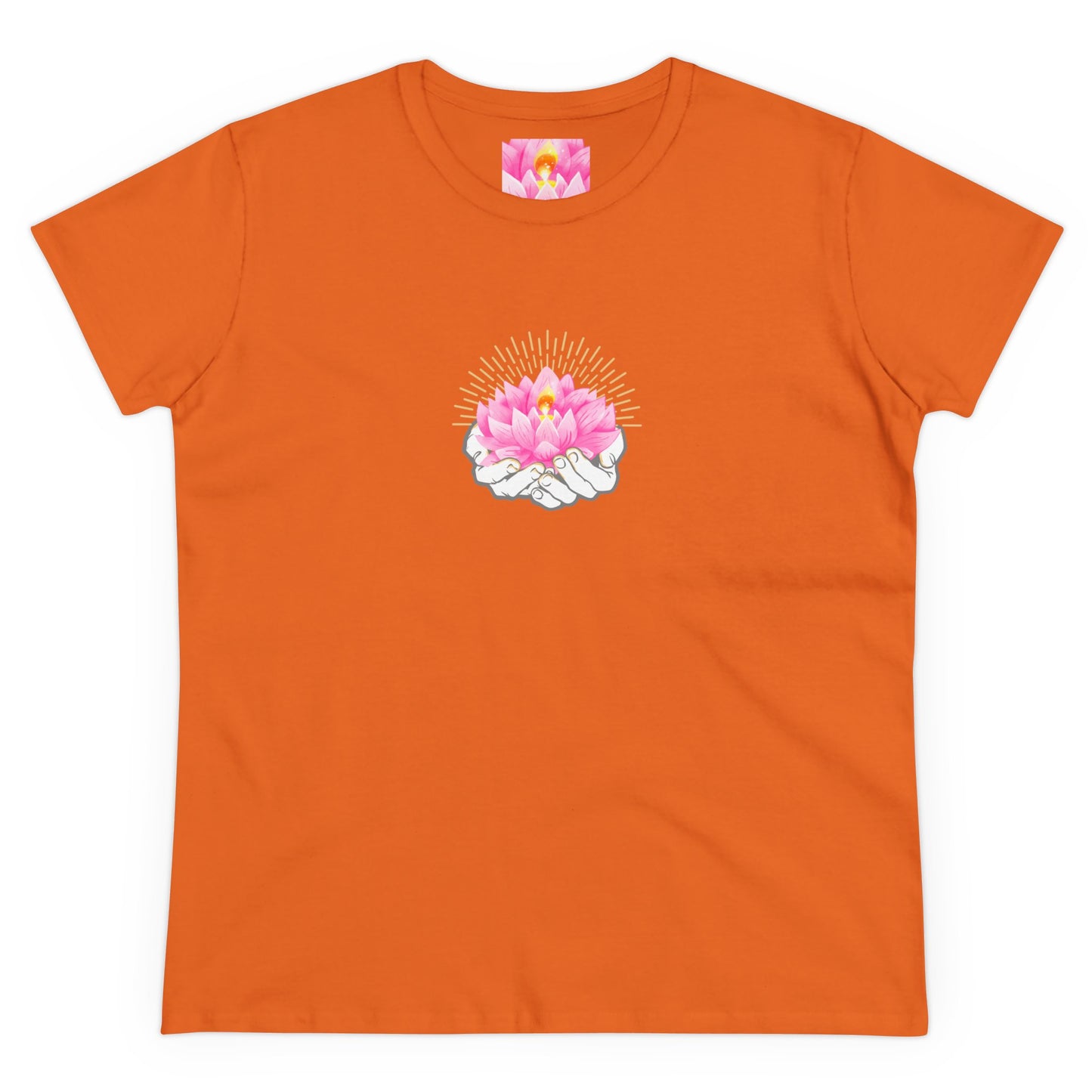 Hands Holding Lotus - Meditation Graphic  Women T-Shirt