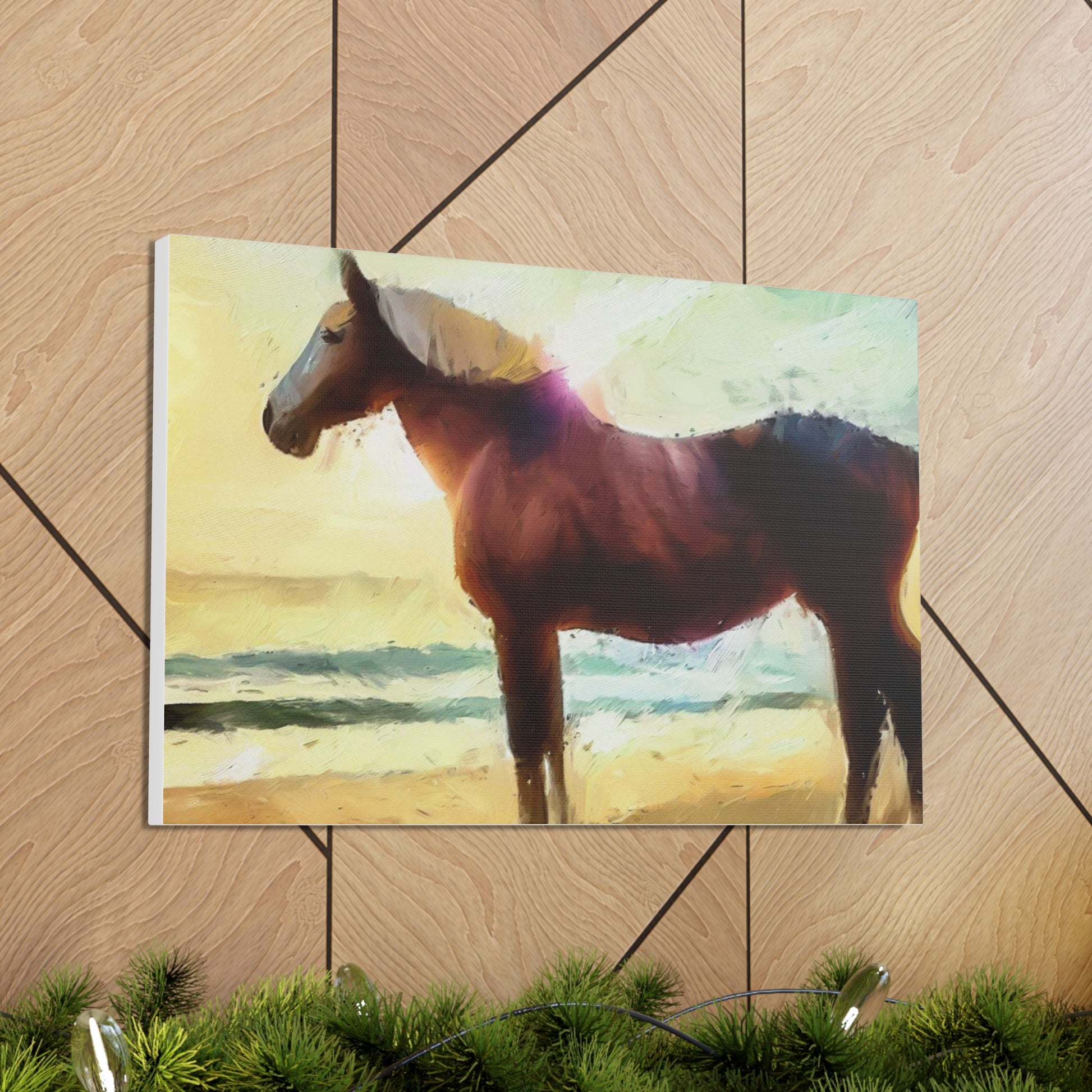 Horse wall art, Beach wall art, ocean wall art, Canvas Gallery Wraps, Horse Beach, Sunset Beach - SaviTraviDesigns