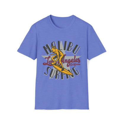 Malibu Surfing, Beachwear Graphics, Tropical T-Shirt Designs, Ocean-Inspired Shirts, Surfing Graphics, Sun and Sand Apparel, Summer Wardrobe Essentials - SaviTraviDesigns