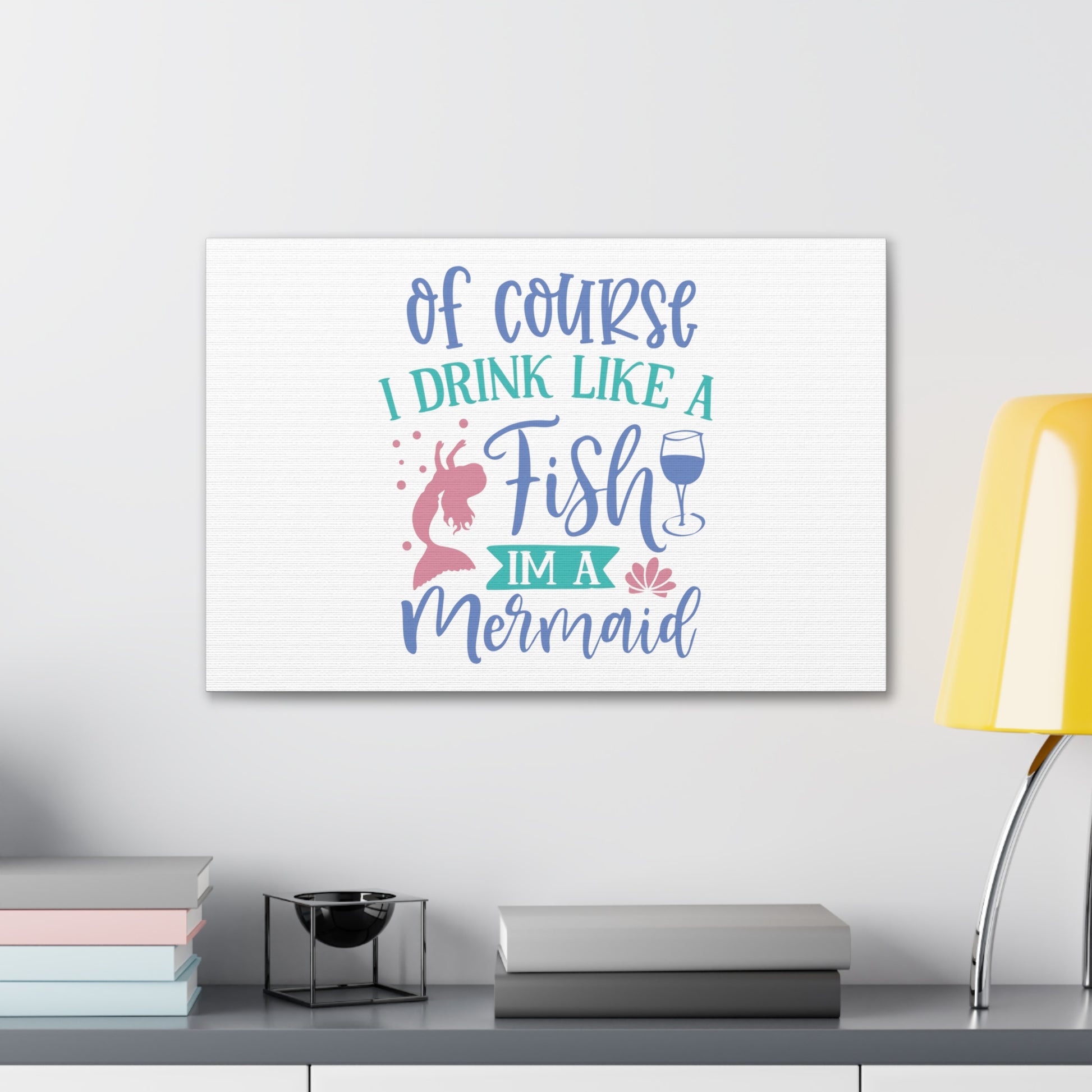 I Drink Like A Fish, I'm A Mermaid, Mermaid Wall Art, Coastal Mermaid Decor, Beach House Mermaid Signs, Nautical Mermaid Decor, Mermaid Nursery Wall Decor - SaviTraviDesigns