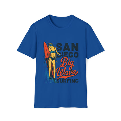 San Diego Big Wave Surfing, Beachwear Graphics, Tropical T-Shirt Designs, Ocean-Inspired Shirts, Surfing Graphics, Sun and Sand Apparel, Summer Wardrobe Essentials - SaviTraviDesigns