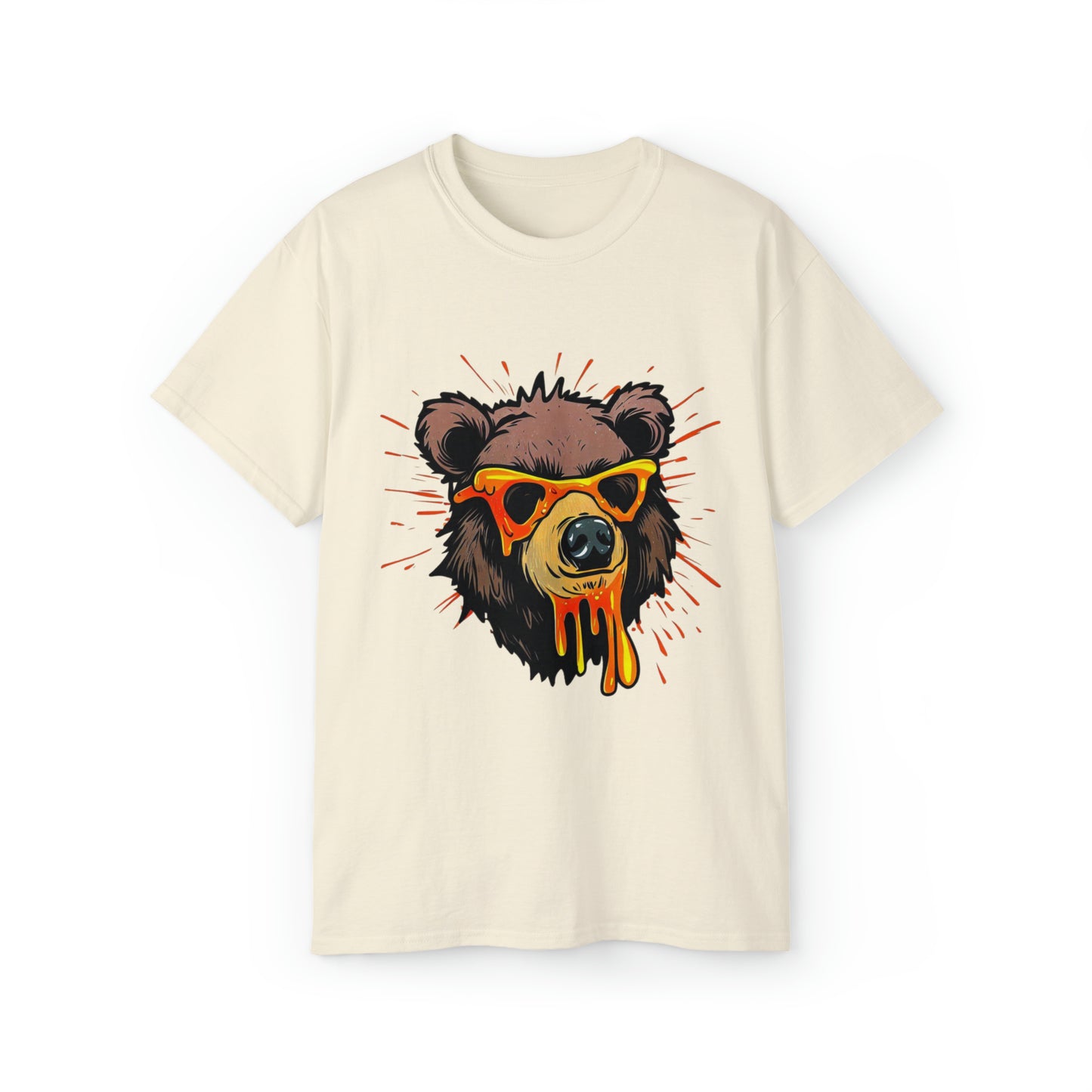 Graffiti Graphic Shirt, Street Art, Urban Art, Unisex Ultra Cotton Tee, Orange Bear Natural