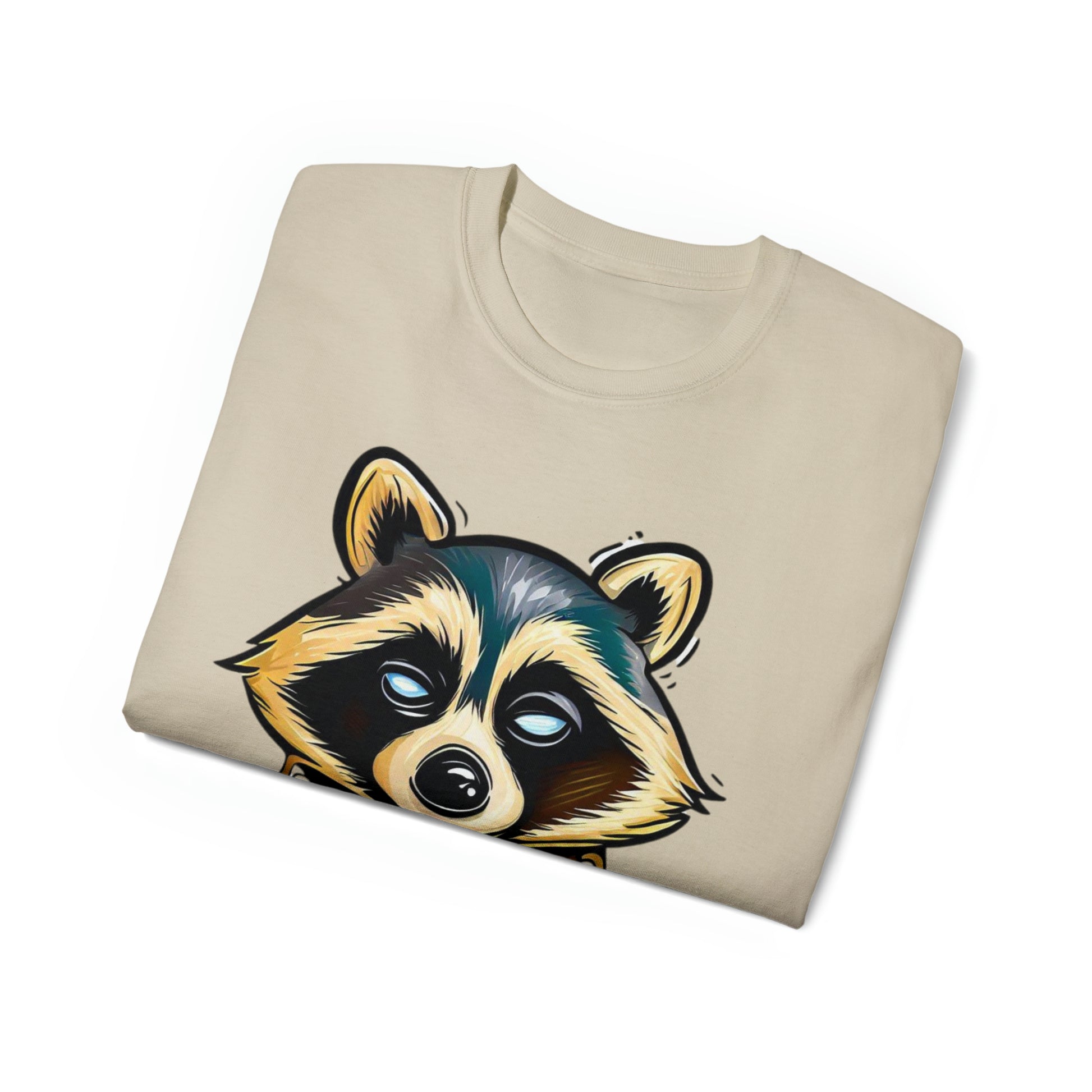 Raccoon Shirt, Graffiti Print Shirt, Unisex Ultra Cotton Tee, Golden Raccoon - SaviTraviDesigns