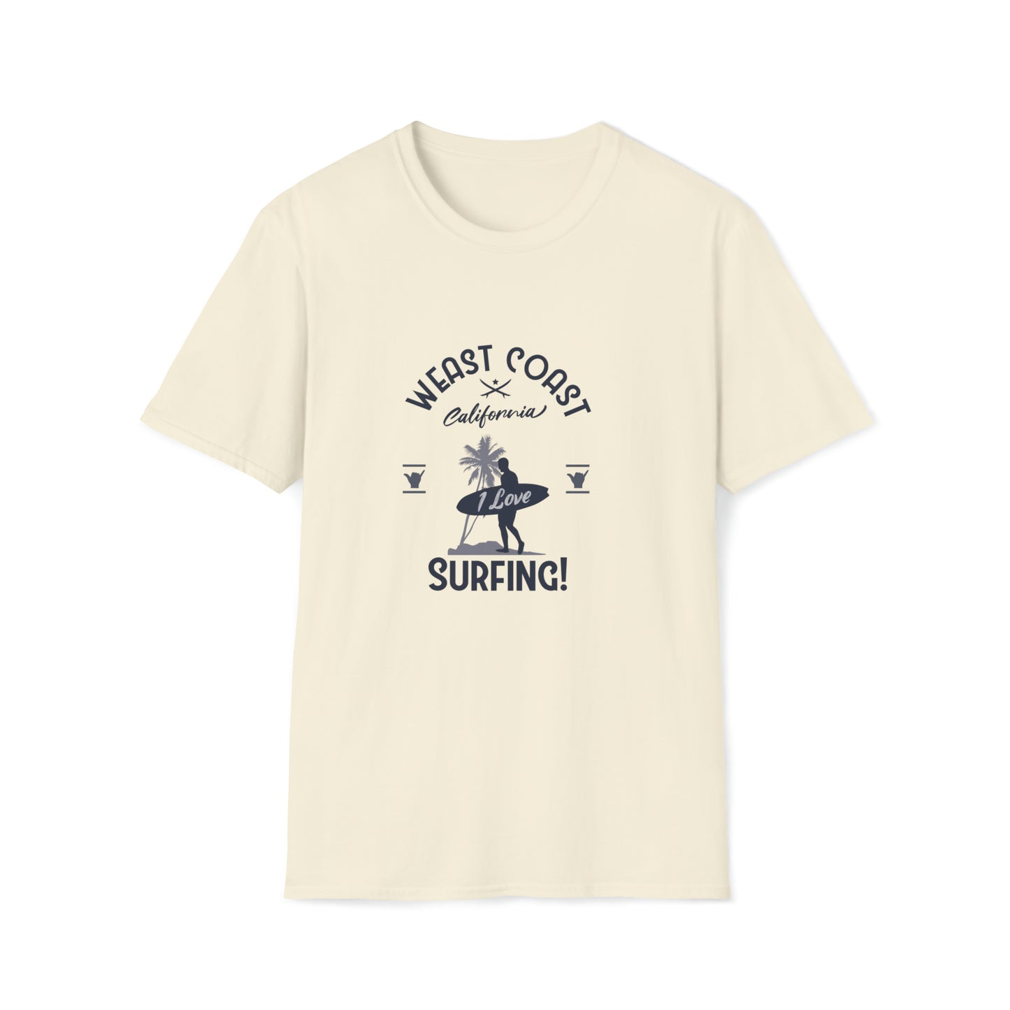 West Coast Surfing |Beach Lifestyle Shirts | Summer Vibe Apparel Natural